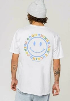 Kaotiko Smile - Print T-Shirt - Blanco