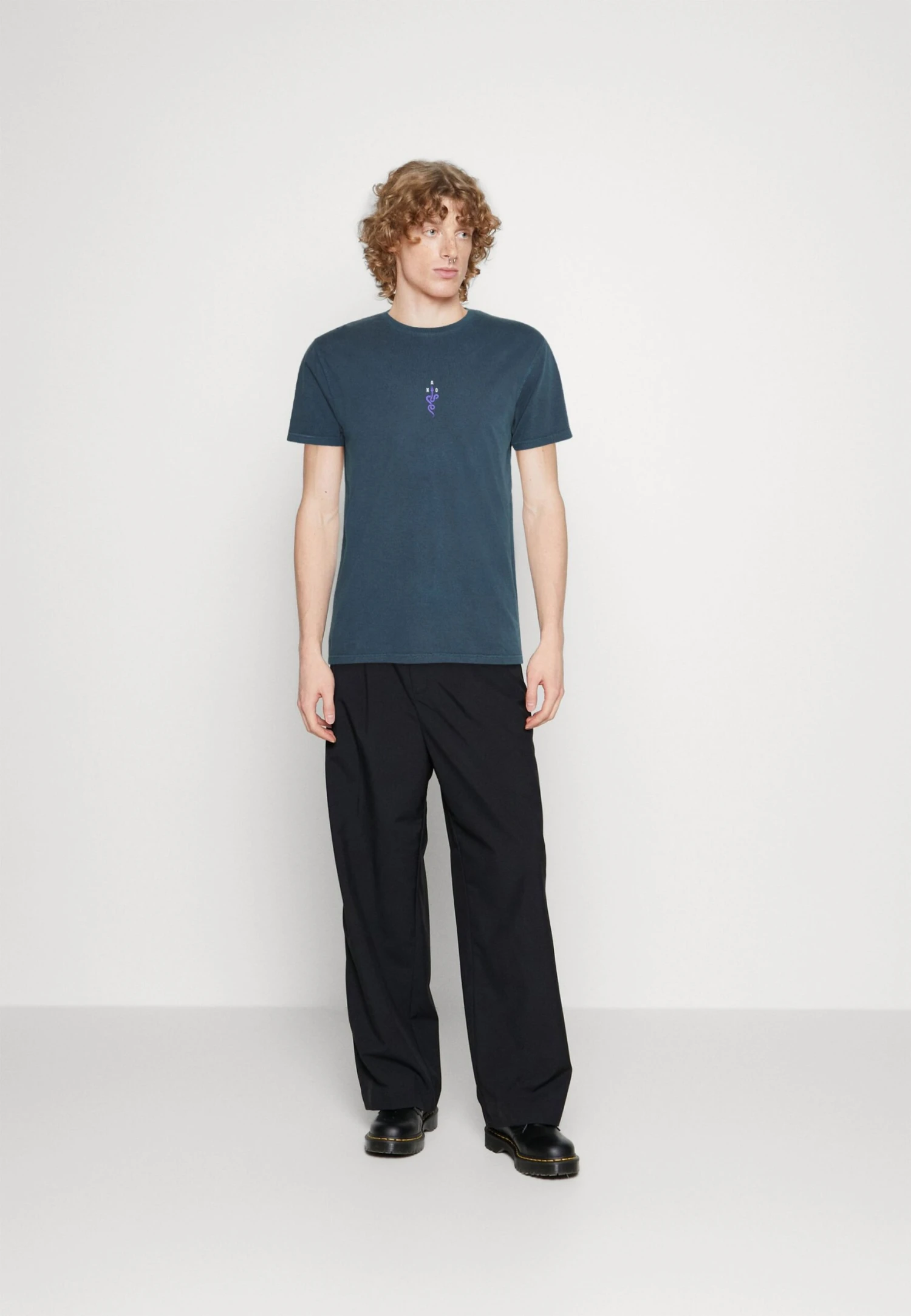 Kaotiko Washed Luck Takes Unisex - Print T-Shirt - Navy 2 Kaotiko Washed Luck Takes Unisex - Print T-Shirt - Navy - Image 2