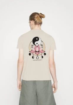 Kaotiko Washed Lotus Ying Yang Unisex - Print T-Shirt - Ivory -Kaotiko Fashion Shop 22ea40afc7c54bb28768c57f9e7a67cf