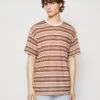 Kaotiko Luka Stripes Unisex - Print T-Shirt - Brown