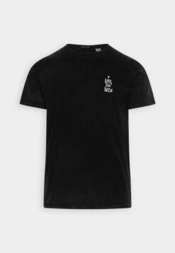 Kaotiko Washed Lots Of Luck Unisex - Print T-Shirt - Black -Kaotiko Fashion Shop 2585bc8d760f4d52a6912cacc5736b7a