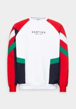 Kaotiko Crew Benton - Sweatshirt - White/Green/Red