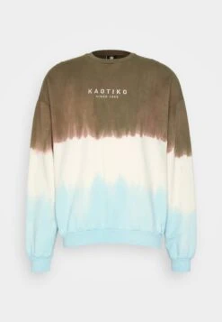 Kaotiko Crew Tie Dye Boone Unisex - Sweatshirt - Brown/Sky -Kaotiko Fashion Shop 28eaf5f182964baea35cf01f9a735b23