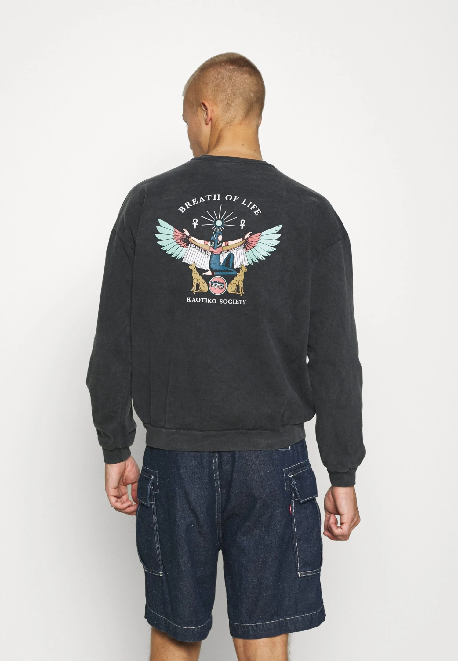 Kaotiko Crew Washed Isis Unisex - Sweatshirt - Black 1 Kaotiko Crew Washed Isis Unisex - Sweatshirt - Black