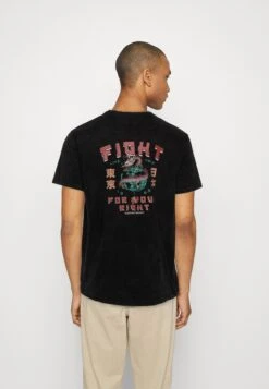 Kaotiko Washed Chinese Dragon Unisex - Print T-Shirt - Black