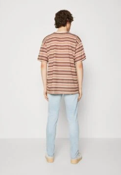 Kaotiko Luka Stripes Unisex - Print T-Shirt - Brown -Kaotiko Fashion Shop 36a29cccb822444684aa392601dcfb3b