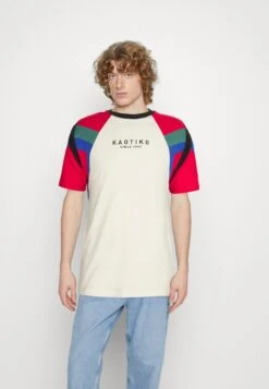 Kaotiko Joss Unisex - Print T-Shirt - Ivory/Red/Heura