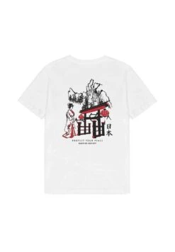 Kaotiko Washed Geisha - Print T-Shirt - Weiß