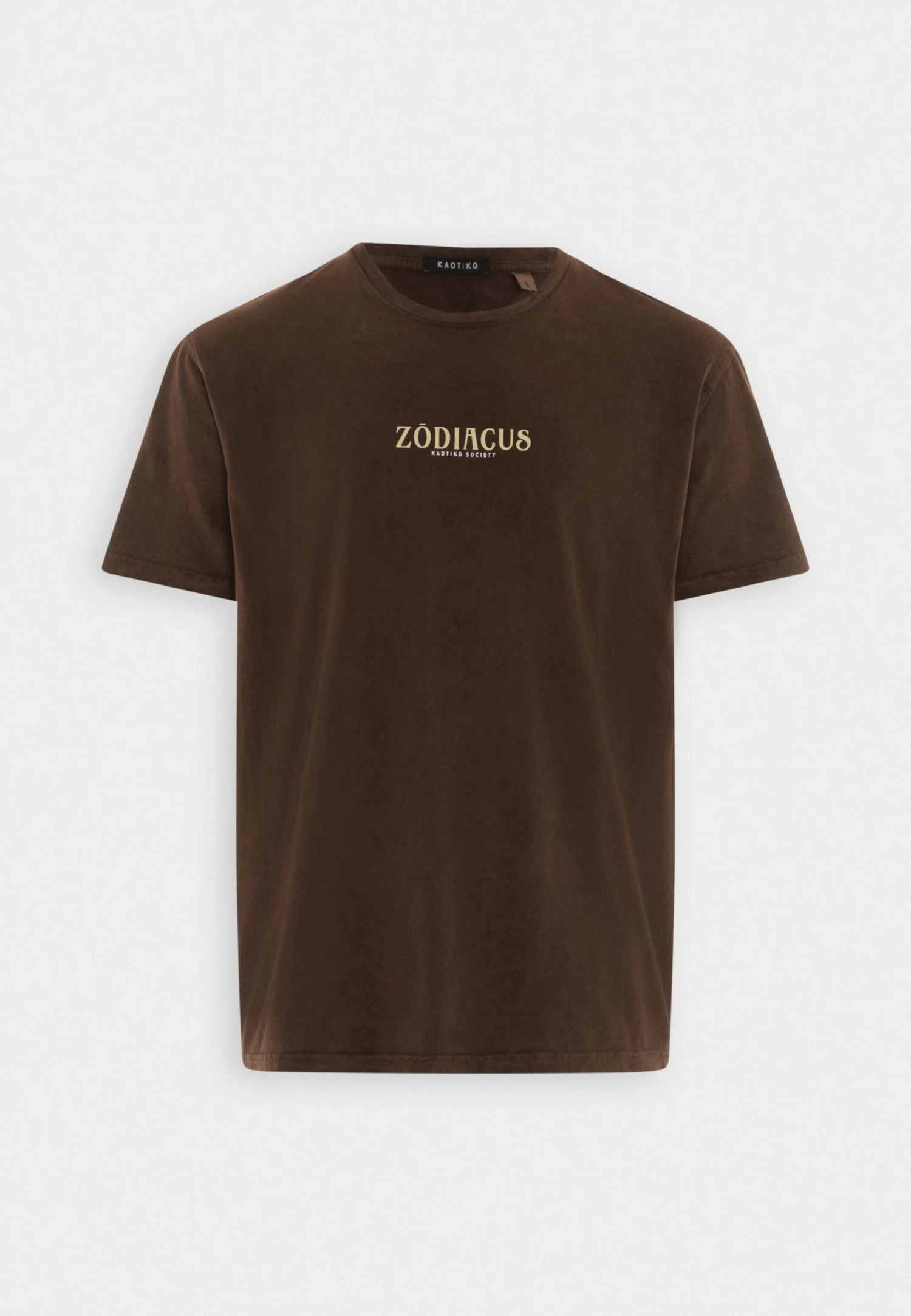 Kaotiko Washed Zodiacus Unisex - Print T-Shirt - Brown 4 Kaotiko Washed Zodiacus Unisex - Print T-Shirt - Brown - Image 4