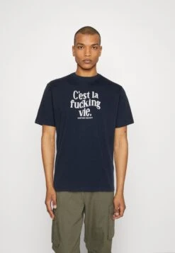 Kaotiko C´Est La Vie Unisex - Print T-Shirt - Navy