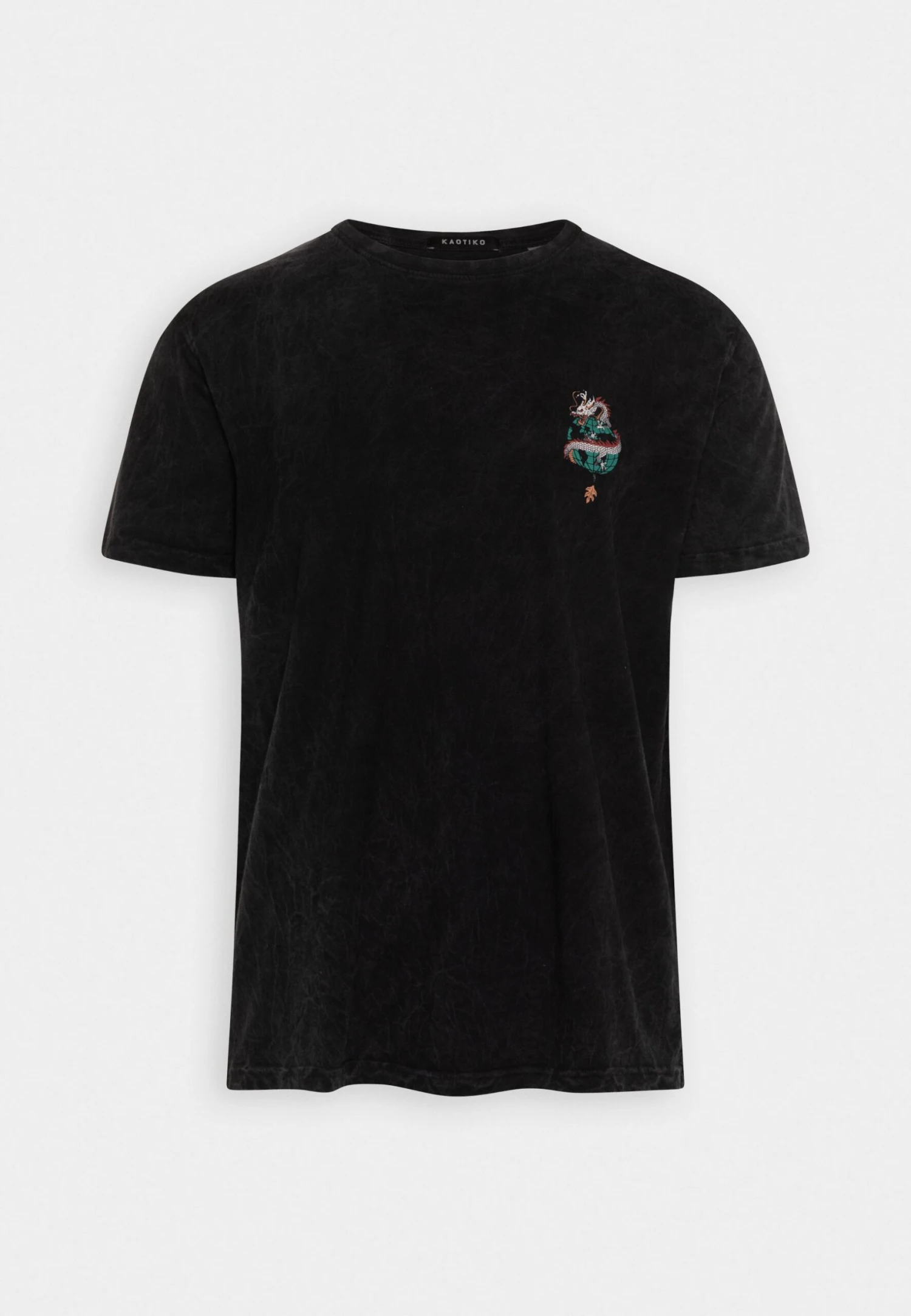 Kaotiko Washed Chinese Dragon Unisex - Print T-Shirt - Black 4 Kaotiko Washed Chinese Dragon Unisex - Print T-Shirt - Black - Image 4