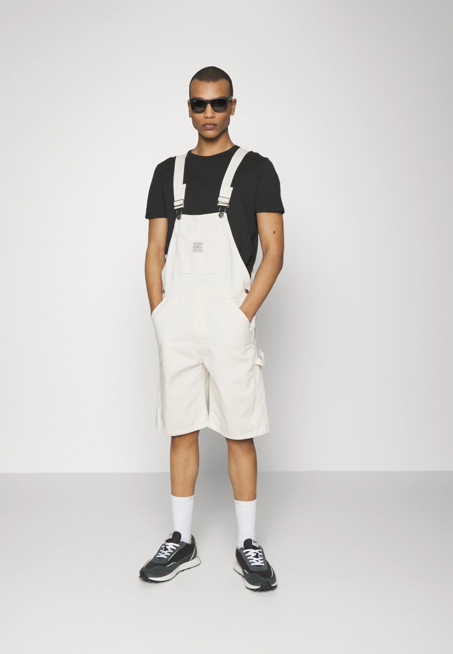 Kaotiko Overall Short Street Unisex - Dungarees - Denim White 2 Kaotiko Overall Short Street Unisex - Dungarees - Denim White - Image 2