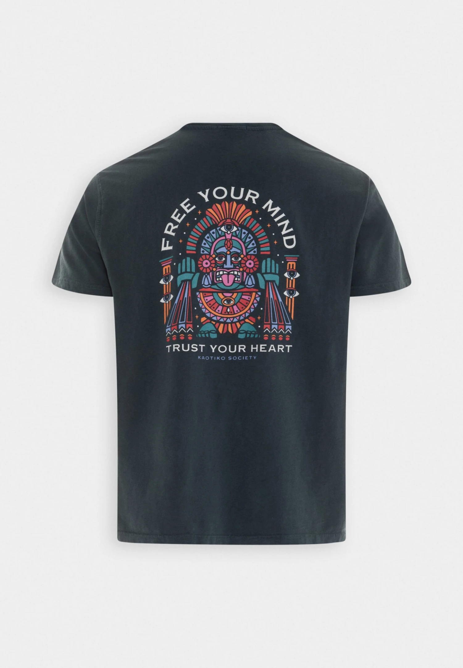 Kaotiko Washed Free Your Mind Unisex - Print T-Shirt - Navy 6 Kaotiko Washed Free Your Mind Unisex - Print T-Shirt - Navy - Image 6