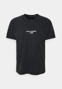 Kaotiko Washed Milk And Cookies - Print T-Shirt - Black