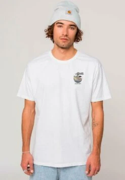 Kaotiko Washed Daruma Temple - Print T-Shirt - Blanco