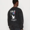 Kaotiko Crew Washed Heron Japan Unisex - Sweatshirt - Black