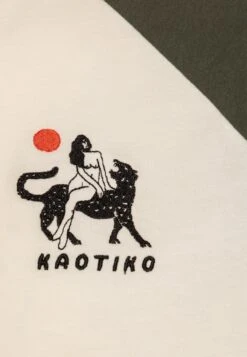 Kaotiko Rang Woman Tiger Unisex - Print T-Shirt - Ivory/Army -Kaotiko Fashion Shop 5f1005efc5144dd596f35abfd7a8fd2b