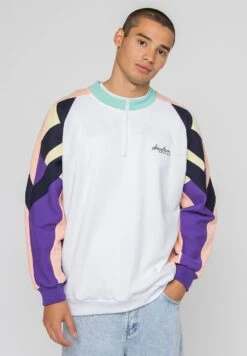 Kaotiko Crew Keoni - Sweatshirt - Acid Yellow/ Coral