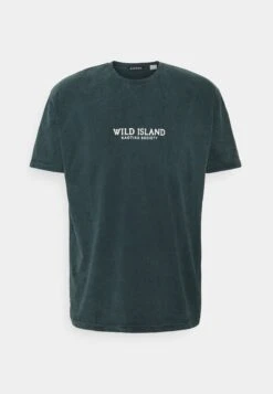 Kaotiko Tie Dye Wild Island - Print T-Shirt - Petrol