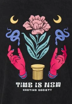 Kaotiko Washed Time Is Now Unisex - Print T-Shirt - Black -Kaotiko Fashion Shop 77148a142b384df293cd10530dc6435f