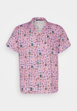 Kaotiko Shirt Smile Beach Unisex - Button-Down Blouse - Violet -Kaotiko Fashion Shop 7a572b0ebb394a51b23133915edd8664