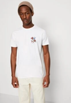 Kaotiko Bird Roses Unisex - Print T-Shirt - White -Kaotiko Fashion Shop 7fa172ad964c4f02a49e1c713a6ef580