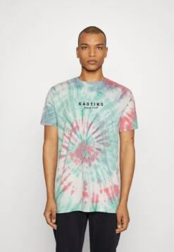 Kaotiko Tie Dye Thabo Unisex - Print T-Shirt - Green/Burgundy/Grape