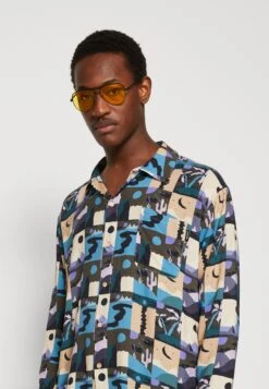 Kaotiko Camisa Tunisia Unisex - Button-Down Blouse - Blue -Kaotiko Fashion Shop 92edfa4a476e4b6b930e8f00aa63fd99