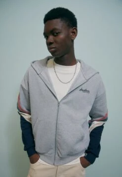 Kaotiko Crem Walker Unisex - Zip-Up Sweatshirt - Grey/Burg/Beige