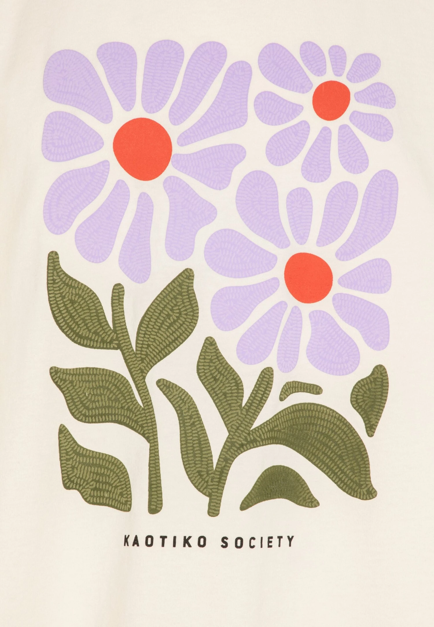 Kaotiko Washed Fleurs - Print T-Shirt - Ivory 5 Kaotiko Washed Fleurs - Print T-Shirt - Ivory - Image 5