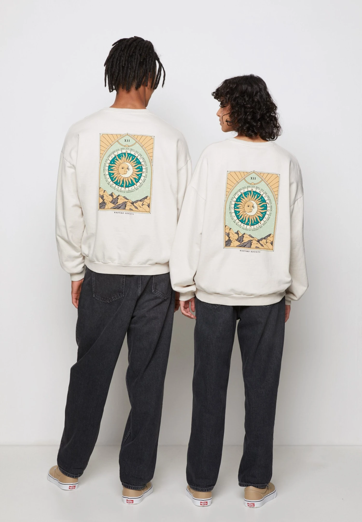 Kaotiko Crew Washed Sun - Sweatshirt - Beige 3 Kaotiko Crew Washed Sun - Sweatshirt - Beige - Image 3