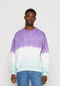 Kaotiko Crew Tie Dye Boone Unisex - Sweatshirt - Purple/Aqua Marine