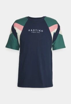Kaotiko Joss Unisex - Print T-Shirt - Navy/Forest/Fuxia/Ivory