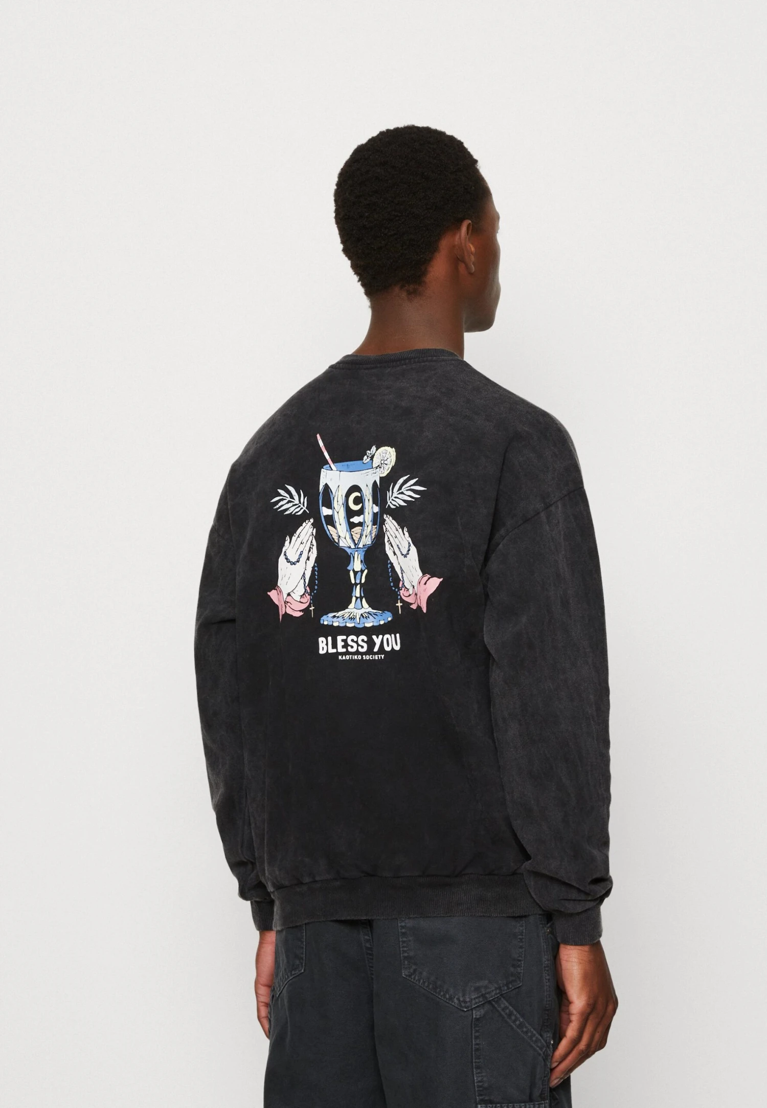 Kaotiko Crew Bless You Unisex - Sweatshirt - Black 1 Kaotiko Crew Bless You Unisex - Sweatshirt - Black