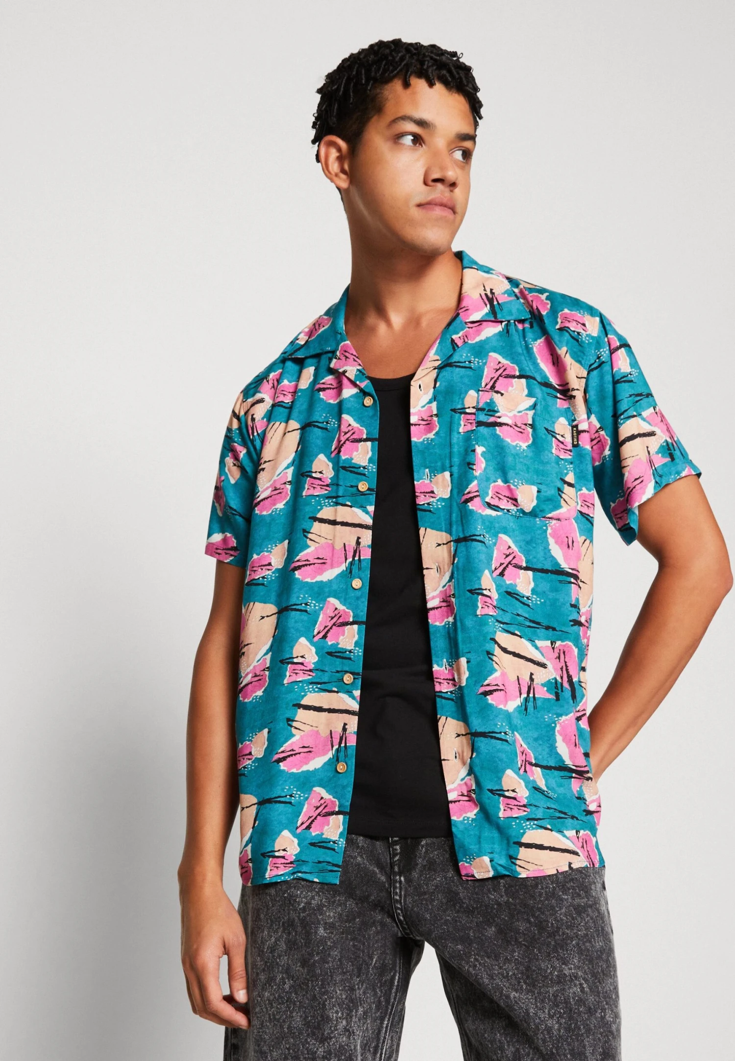 Kaotiko Shirt 80S Unisex - Button-Down Blouse - Turquesa 4 Kaotiko Shirt 80S Unisex - Button-Down Blouse - Turquesa - Image 4