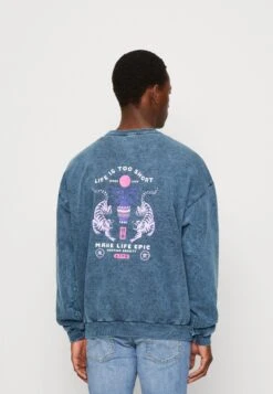 Kaotiko Crew Washed Make Life Epic Unisex - Sweatshirt - Navy