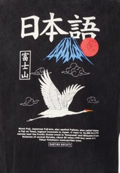 Kaotiko Washed Heron Japan - Print T-Shirt - Regaliz -Kaotiko Fashion Shop cda6004763444bfaa97fea783fb4577b