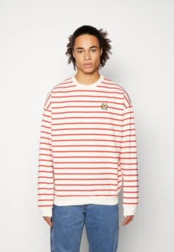 Kaotiko Crew Heart Stripes - Sweatshirt - Red/Ivory