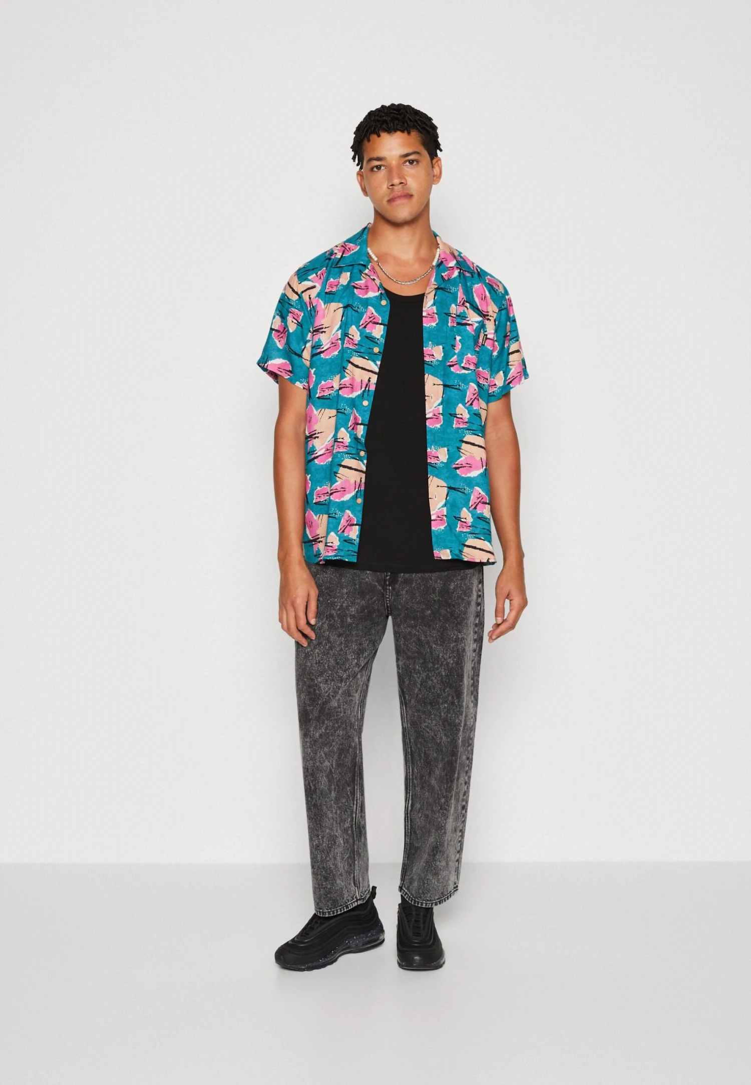 Kaotiko Shirt 80S Unisex - Button-Down Blouse - Turquesa 2 Kaotiko Shirt 80S Unisex - Button-Down Blouse - Turquesa - Image 2