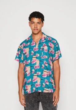 Kaotiko Shirt 80S Unisex - Button-Down Blouse - Turquesa