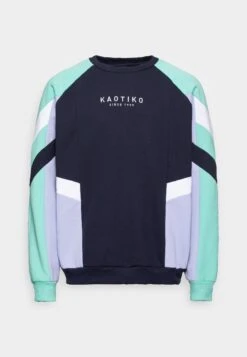 Kaotiko Crew Benton - Sweatshirt - Navy/Green/Grape