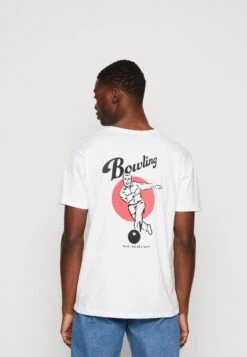 Kaotiko Washed Bowling Unisex - Print T-Shirt - White