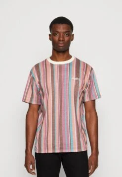 Kaotiko Luken Stripes Unisex - Print T-Shirt - Brown