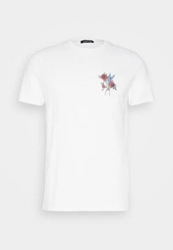 Kaotiko Bird Roses Unisex - Print T-Shirt - White -Kaotiko Fashion Shop f48b07e41859490a951906502c335d00