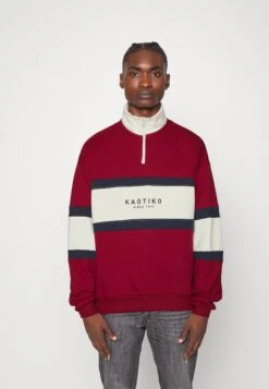 Kaotiko Crew Berwin Unisex - Sweatshirt - Burgundy/Navy/Ivory